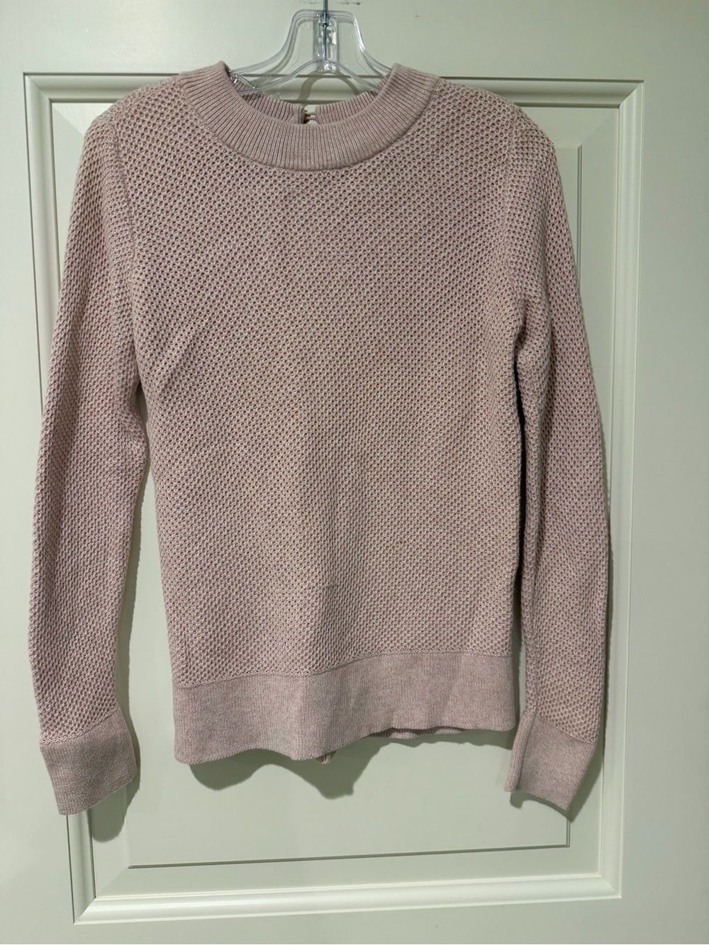 LOFT Blush Pink Textured Crewneck Sweater